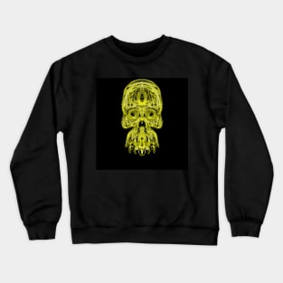 Electroluminated Skull - Yellow Crewneck Sweatshirt